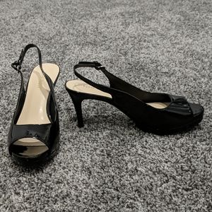 Nine West Casidee Black Slingback Heels